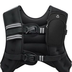 Black Weighted Vest with Reflective Stripes